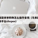 马来西亚拼单购物怎么操作省钱（马来西亚网上购物平台shopee）